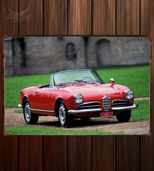 Металлическая табличка Alfa Romeo Giulietta Spider Металлическая табличка Alfa Romeo Giulietta Spider